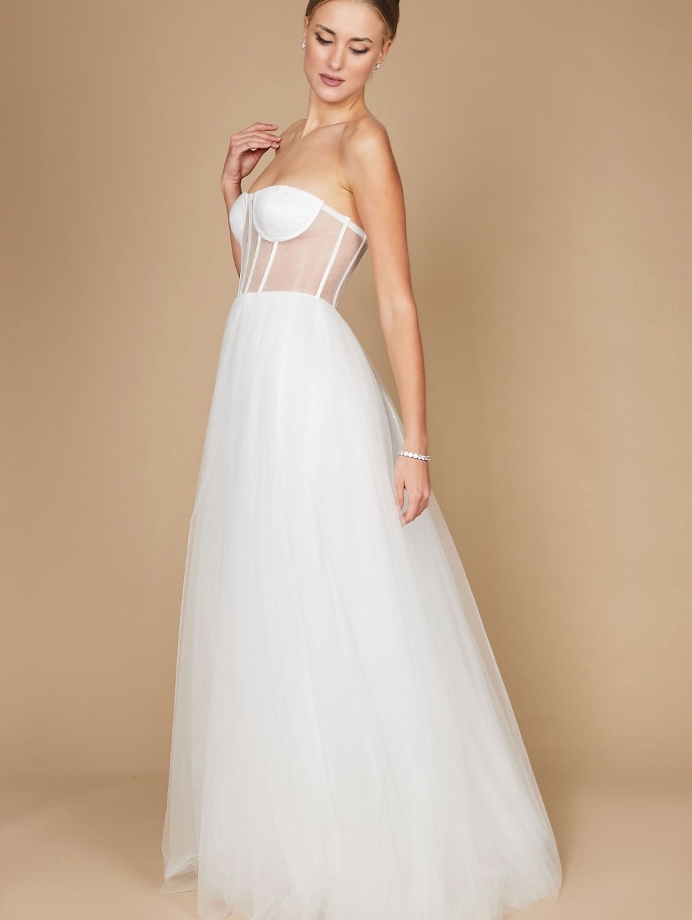 NWT Couture Princess Corset Tulle Ball Gown Bridal Formal Gala Wedding Dress